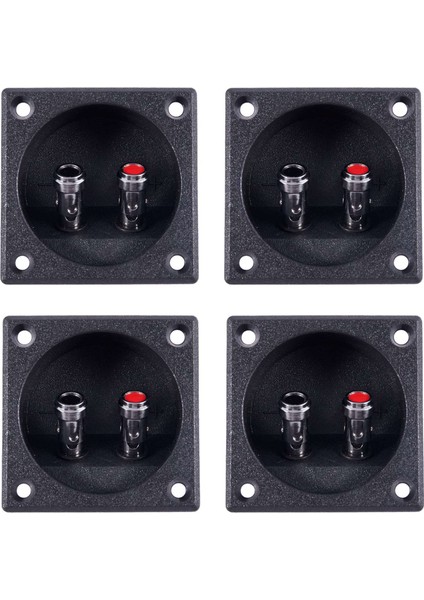 4x Kare Şekil Çift Bağlama Post Tip Hoparlör Kutusu Terminal Kupası Siyah (Yurt Dışından)