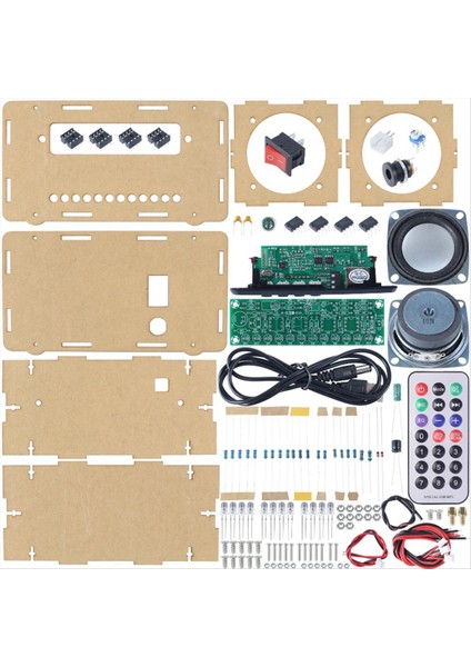 Dıy Bluetooth Hoparlör Kiti LED Fm Radyo USB Mini Ev Ses Amplifikatörü Dijital Ekran Lehimleme Projesi (Siyah) (Yurt Dışından)