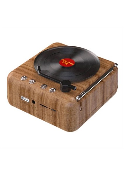 Manovo Vinil Kayıt Oynatıcı Hoparlörü USB Bluetooth V5 0 Stereo Retro Taşınabilir Hoparlör Tf Kartı/u Disk/aux Playback Wood (Yurt Dışından)