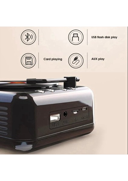 Manovo Vinil Kayıt Oynatıcı Hoparlörü USB Bluetooth V5 0 Stereo Retro Taşınabilir Hoparlör Tf Kartı/u Disk/aux Playback Wood (Yurt Dışından) modelleri