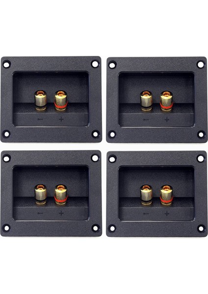 4pcs Dıy Ev Araba Stereo 2 Yönlü Hoparlör Kutusu Terminal Yuvarlak Kare Yaylı Konnektör Bağlama Direği 93X80MM Siyah (Yurt Dışından)