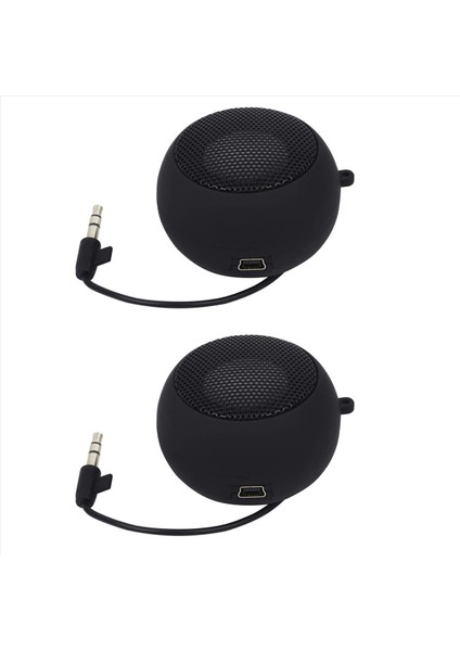 2x Mini Hoparlör Taşınabilir Aux Girişli Taşınabilir Seyahat Hoparlörü Kablolu 3 5mm Kulaklık Jakı (Yurt Dışından)