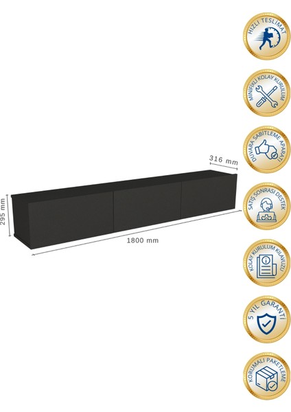 Cercei Tv Ünitesi 180 cm Antrasit