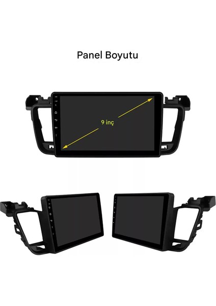 Peugeot 508 2011-2018 Yıl Uyumlu 9 Inç 4 GB Ram 32 GB Hafıza Multimedya Carplay Navigasyon Kamera modelleri