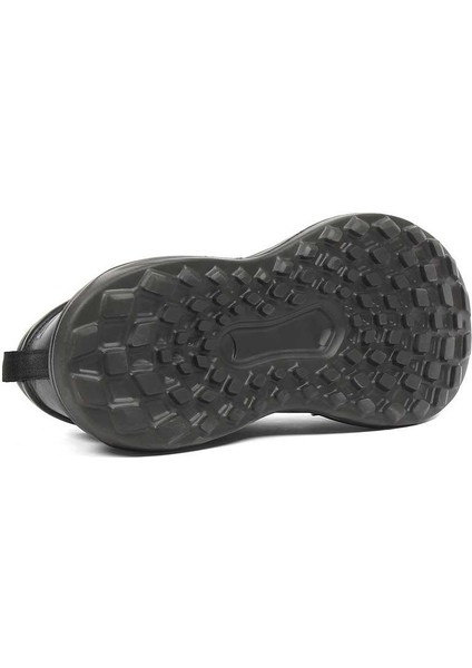 Erkek Siyah Bağcıklı Kalın Tabanlı Deri Sneaker