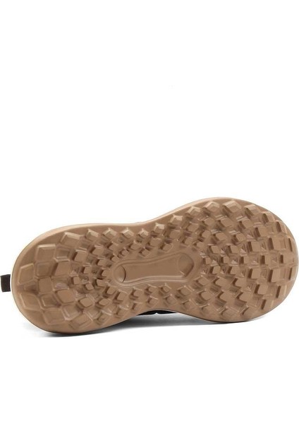 Erkek Kahverengi Bağcıklı Kalın Tabanlı Deri Sneaker
