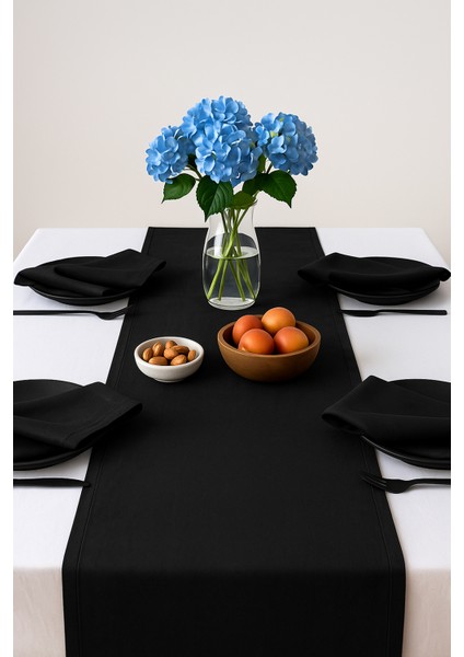 De'vor Kadife Görünümlü Siyah Masa Runnerı fiyatları