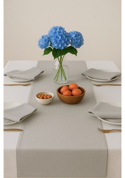 De'vor Kadife Görünümlü Taş Rengi Masa Runnerı fiyatları