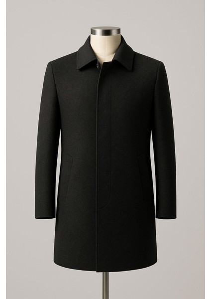 Gömlekyaka Supatlı Kaşe Kumaş Erkek Palto