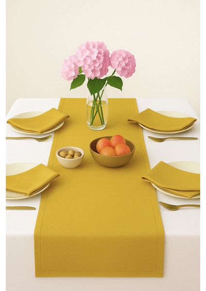 De'vor Kadife Görünümlü Sarı Masa Runnerı fiyatları