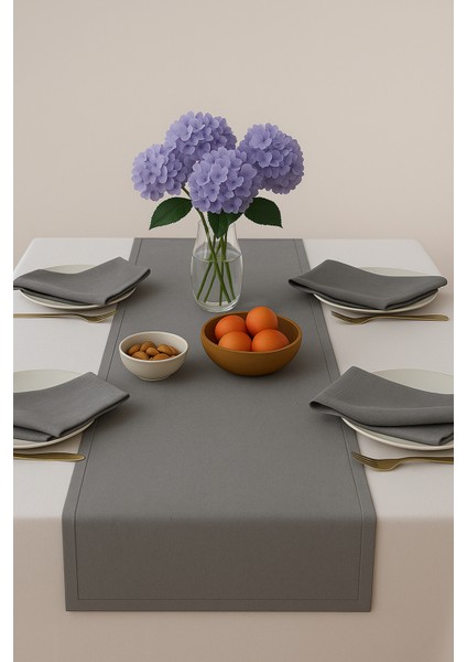 De'vor Kadife Görünümlü Gri Masa Runnerı fiyatları