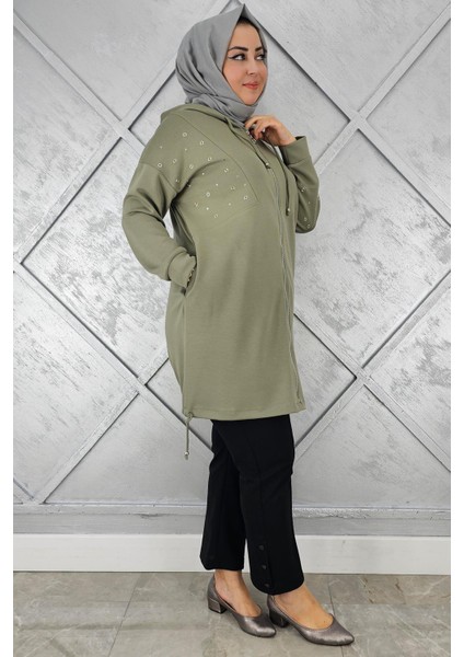 Kadın Taş Detaylı Kapüşonlu Tesettür Giy Çık fiyatları