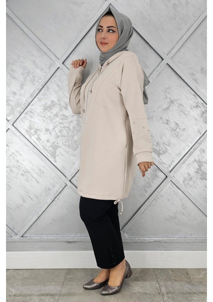 Kadın Taş Detaylı Kapüşonlu Tesettür Giy Çık fiyatları