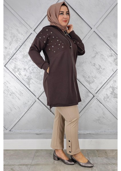 Kadın Taş Detaylı Kapüşonlu Tesettür Giy Çık fiyatları