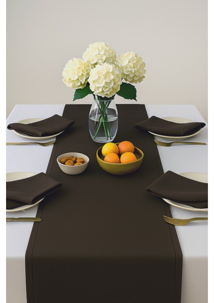 De'vor Kadife Görünümlü Kahverengi Masa Runnerı fiyatları