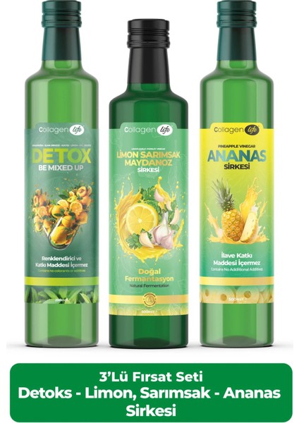Limon Sarımsak Maydonoz - Detox Mix Up - Ananas Sirkesi Fırsat Seti