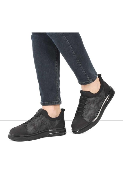 Erkek Siyah Kalın Tabanlı Nubuk Deri Sneaker fiyatları