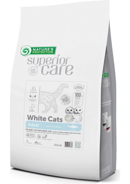 Nature's Protection Superior Care Beyaz Tüylü Kediler Için Tahılsız Ringa Balıklı Kedi Maması 7kg