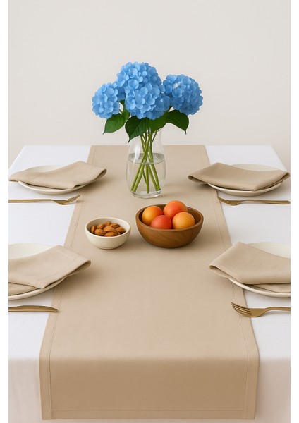 De'vor Kadife Görünümlü Sütlü Kahve Masa Runnerı fiyatları