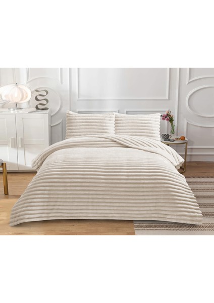 Goblette Home Serra Çift Kişilik Lüks Battaniye & Yatak Örtüsü Seti 230X250 cm | Yumuşak Fitilli Pelüş Kadife (5 Renk Seçeneği)
