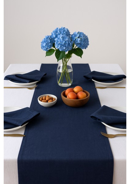 De'vor Kadife Görünümlü Lacivert Masa Runnerı fiyatları