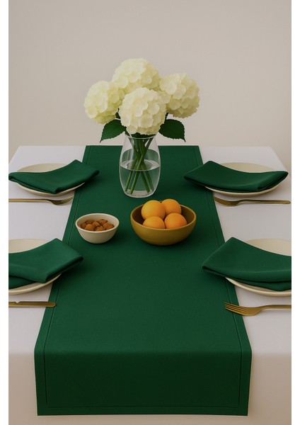 De'vor Kadife Görünümlü Yeşil Masa Runnerı fiyatları