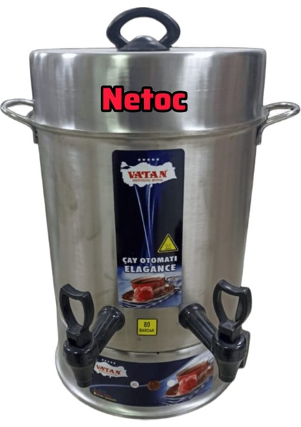 Vatan Elektrikli Çay Semaveri 60 Bardak Kapasiteli Çaycı Çelik Çift Musluklu