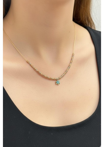 Altın Kaplama Dorika Kar Tanesi Uçlu Kolye Drk-Krtns-Kly modelleri