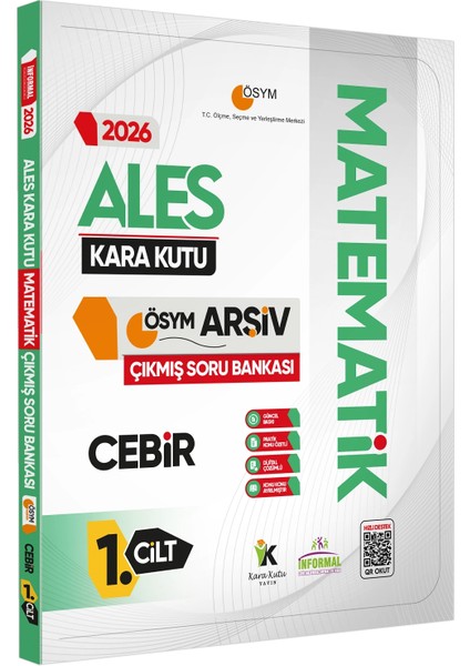 2026 ALES MATEMATİK Kara Kutusu 1.Cilt CEBİR ÖSYM Çıkmış Soru Bankası Konu Özetli Dijital Çözümlü