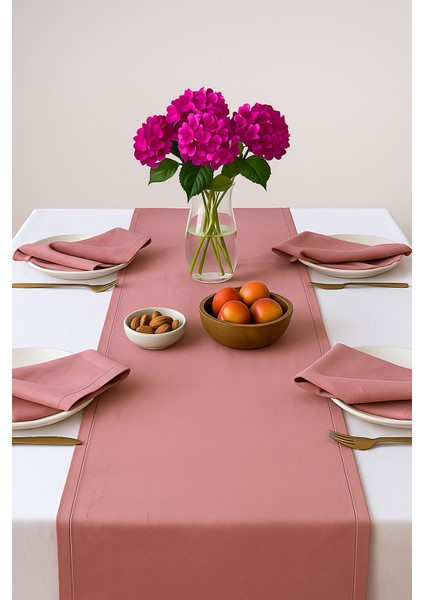 De'vor Kadife Görünümlü Pembe Masa Runnerı fiyatları