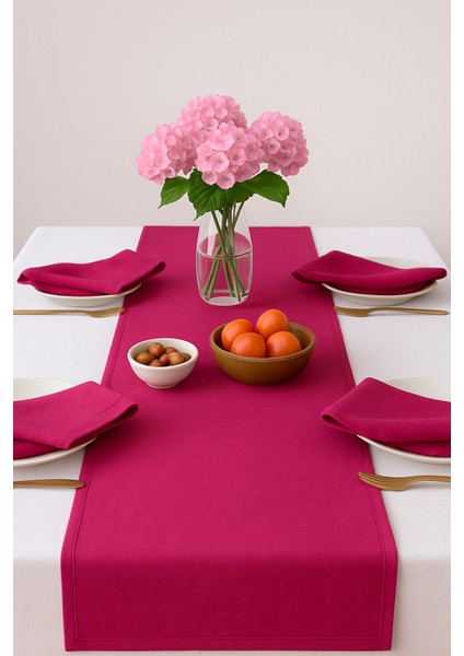 De'vor Kadife Görünümlü Fuşya Masa Runnerı fiyatları