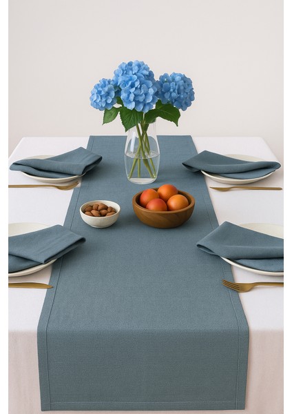 De'vor Kadife Görünümlü Mavi Masa Runnerı fiyatları