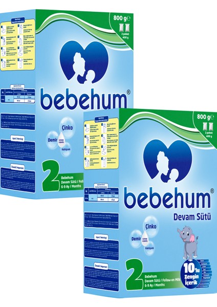 2 No Devam Sütü 6-9 Ay 800 gr x 2 Adet