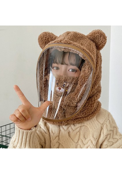 Çocuk Şapkası, Geçirmez Şapka, Geçirmez Yüz Maskesi, Hepsi Bir Arada Şapka, Kışlık Bisiklet, Elektrikli Bisiklet, Tam Yüz Kalınlaştırılmış (Yurt Dışından)