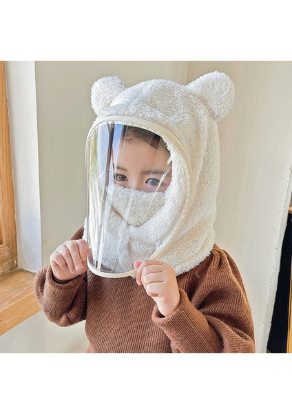 Çocuk Şapkası, Geçirmez Şapka, Geçirmez Yüz Maskesi, Hepsi Bir Arada Şapka, Kışlık Bisiklet, Elektrikli Bisiklet, Tam Yüz Kalınlaştırılmış (Yurt Dışından)