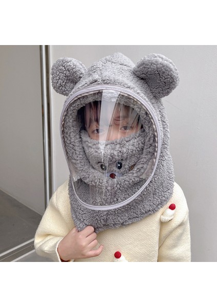 Çocuk Şapkası, Geçirmez Şapka, Geçirmez Yüz Maskesi, Hepsi Bir Arada Şapka, Kışlık Bisiklet, Elektrikli Bisiklet, Tam Yüz Kalınlaştırılmış (Yurt Dışından)