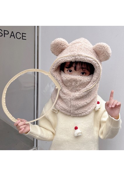 Çocuk Şapkası, Geçirmez Şapka, Geçirmez Yüz Maskesi, Hepsi Bir Arada Şapka, Kışlık Bisiklet, Elektrikli Bisiklet, Tam Yüz Kalınlaştırılmış (Yurt Dışından)