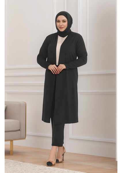 Büyük Beden Mevsimlik Rahat Kesim Uzun Hırka Dökümlü Anne Beden Kadın Hırka