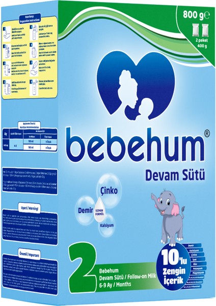 2 Devam Sütü 800 gr 6-9 Ay