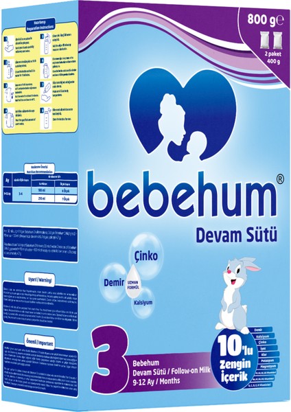 3 Devam Sütü 800 gr 9-12 Ay