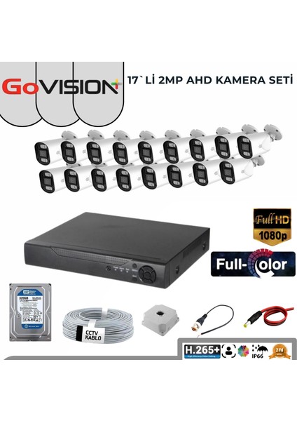 Govision 17`li 2mp 3.6 Lensli Ahd Kamera Seti