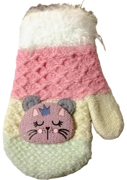Kız Bebe Örme Tek Parmaklı Kedi Figürlü Eldiven 1-4 Yaş fiyatları