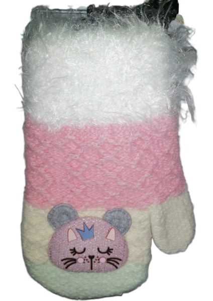 Kız Bebe Örme Tek Parmaklı Kedi Figürlü Eldiven 1-4 Yaş fırsatları