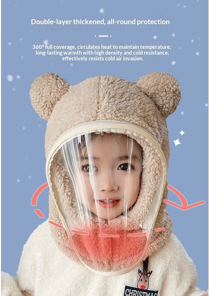 Çocuk Şapkası, Geçirmez Şapka, Geçirmez Yüz Maskesi, Hepsi Bir Arada Şapka, Kışlık Bisiklet, Elektrikli Bisiklet, Tam Yüz Kalınlaştırılmış Bebek Balaklavası (Yurt Dışından) fırsatları