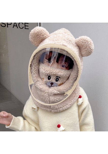 Çocuk Şapkası, Geçirmez Şapka, Geçirmez Yüz Maskesi, Hepsi Bir Arada Şapka, Kışlık Bisiklet, Elektrikli Bisiklet, Tam Yüz Kalınlaştırılmış Bebek Balaklavası (Yurt Dışından)