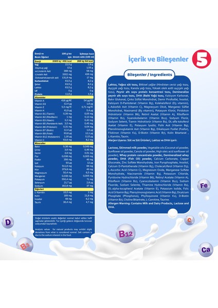 5 Devam Sütü 800 gr 2 Yaş+