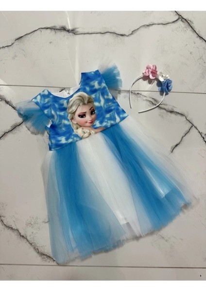 Elsa Baskılı Kız Elbise 2/9 Yaş fırsatları