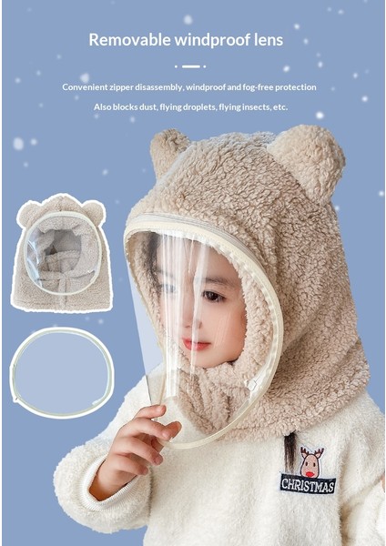 Çocuk Şapkası, Geçirmez Şapka, Geçirmez Yüz Maskesi, Hepsi Bir Arada Şapka, Kışlık Bisiklet, Elektrikli Bisiklet, Tam Yüz Kalınlaştırılmış Bebek Balaklavası (Yurt Dışından) modelleri