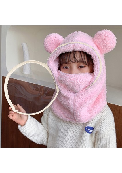 Çocuk Şapkası, Geçirmez Şapka, Geçirmez Yüz Maskesi, Hepsi Bir Arada Şapka, Kışlık Bisiklet, Elektrikli Bisiklet, Tam Yüz Kalınlaştırılmış Bebek Balaklavası (Yurt Dışından)