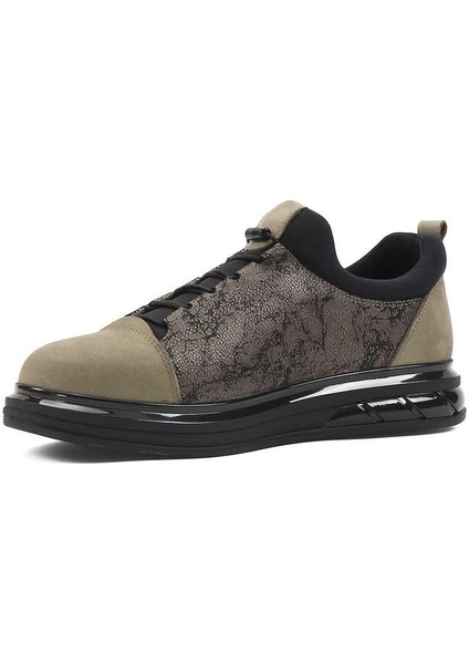 Erkek Haki Kalın Tabanlı Nubuk Deri Sneaker fırsatları